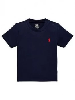 Image of Ralph Lauren Baby Boys Classic Short Sleeve T-Shirt - Navy, Size 9 Months