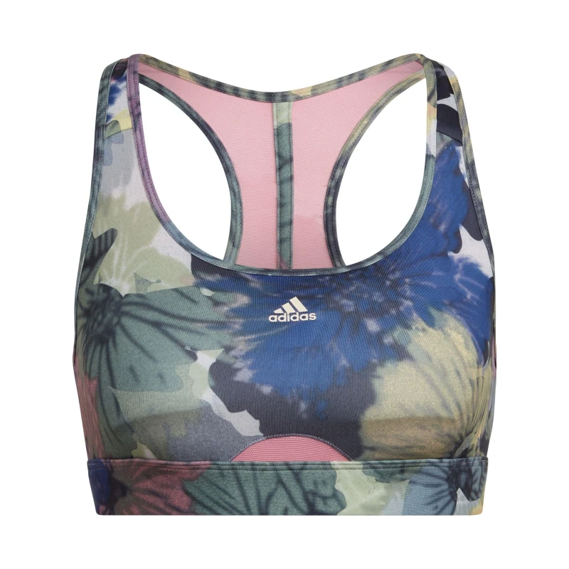 Image of adidas Powerreact Training Medium-Support Allover Print Bra - Multi Multi 28C