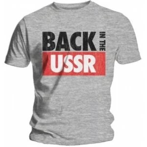 Image of The Beatles Back In The USSR Mens Grey T Shirt: Small