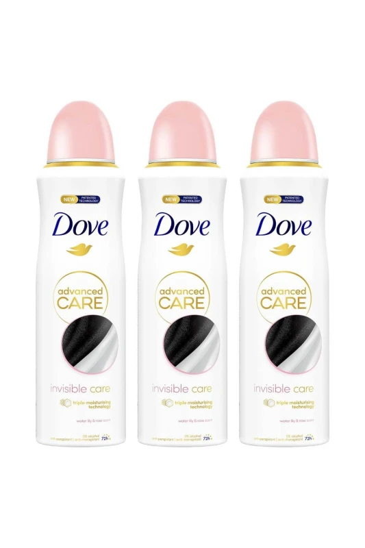Image of Dove Advanced Care 'Antiperspirant Deodorant' Invisible Care, 3x 200ml White