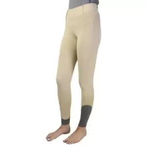 Image of Hy Sport Active Womens/Ladies Horse Riding Tights (M) (Beige/Pencil Point Grey) - Beige/Pencil Point Grey