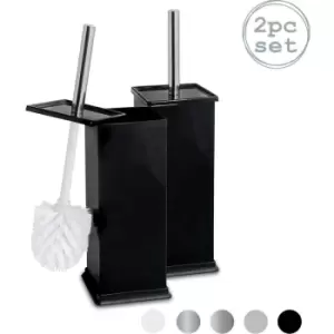 Image of Harbour Housewares - Square Toilet Brushes - Black - Pack of 2