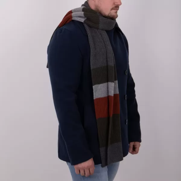 Image of totes Rib Knitted Block Stripe Scarf MultiColoured