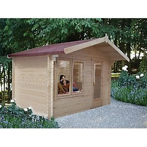 Image of Shire Challock Log Cabin with Overhang 12 x 10 ft