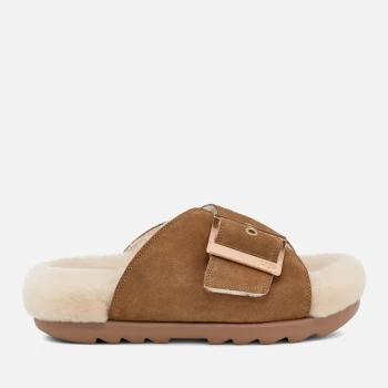 Image of UGG Womens Outslide Buckle Suede Sandals - Chestnut - UK 6