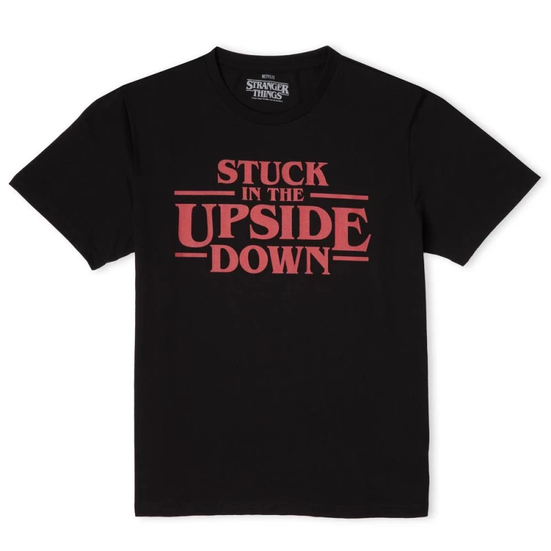 Image of Stranger Things Stuck In The Upside Down Mens T-Shirt - Black - S