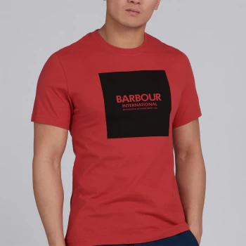 Image of Barbour International Mens Block T-Shirt - Root Red - L