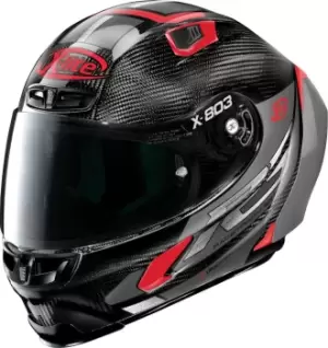 Image of X-Lite X-803 RS Ultra Carbon Skywarp Helmet, black-red Size M black-red, Size M