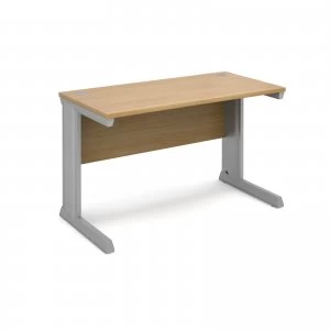 Image of Vivo Straight Desk 1200mm x 600mm - Silver Frame Oak Top