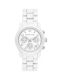 Image of Michael Kors Runway Chronograph White-Coated Stainless Steel Watch