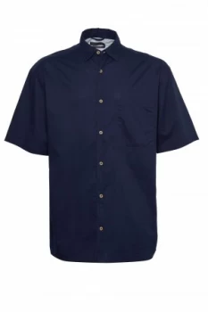 Image of Mens French Connection Indigo Overwashed Poplin Shirt Blue