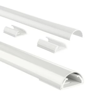 Image of Hama Aluminium Cable Duct, semicircular, 110/3.3/1.8cm - White
