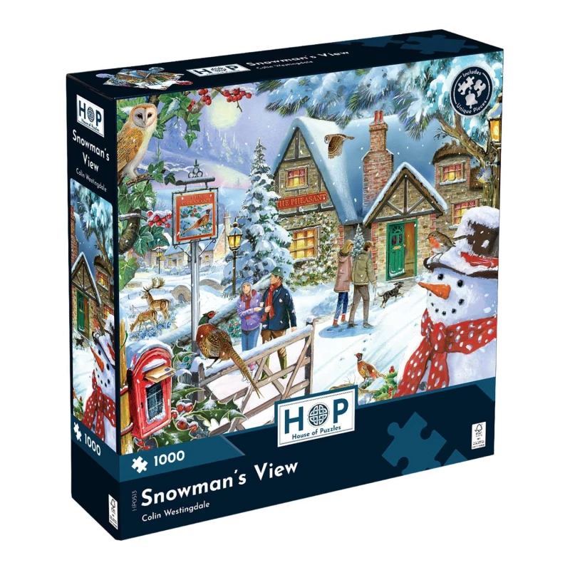 Image of The House Of Puzzles Snowman's View, 1000 Piece Jigsaw Puzzle Multi unisex