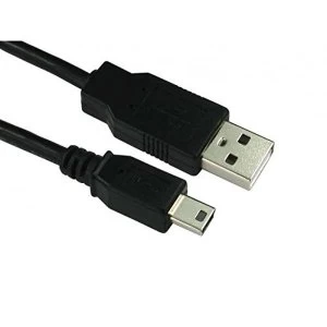 Image of USB 2.0 A to Mini USB B (5 Pin) Male to Male Lead, 0.5m