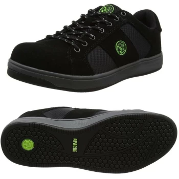 Image of Kick Black Safety Trainers Work Shoe 200J Steel Toecap SP1 SRA UK Size 9 - Apache