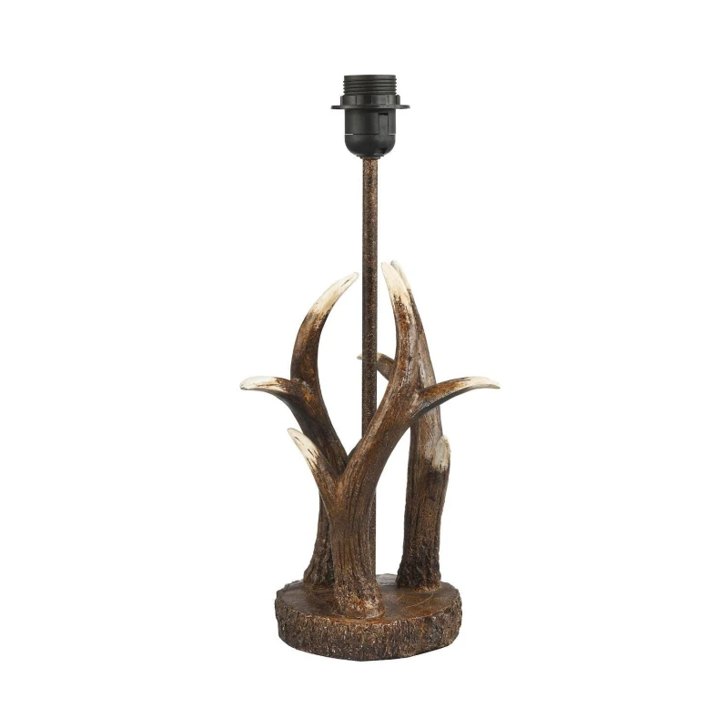 Image of Happy Homewares Traditionally Designed Antler Resin Table Lamp Base in a Rustic Bronze Finish Bronze Unisex