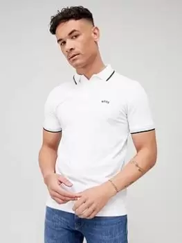 Image of BOSS Paul Curved Polo Shirt - Natural, Size 3XL, Men