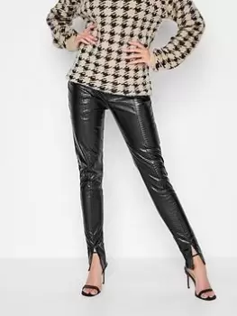 Image of Long Tall Sally Black Crocodile Pu Trouser, Black, Size 10, Women