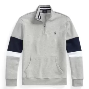 Image of Polo Ralph Lauren quarter Zip Arm Loop Top - Grey