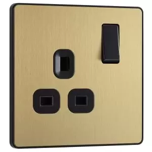 Image of BG Evolve Brushed Brass 13A Single Switched Power Socket
