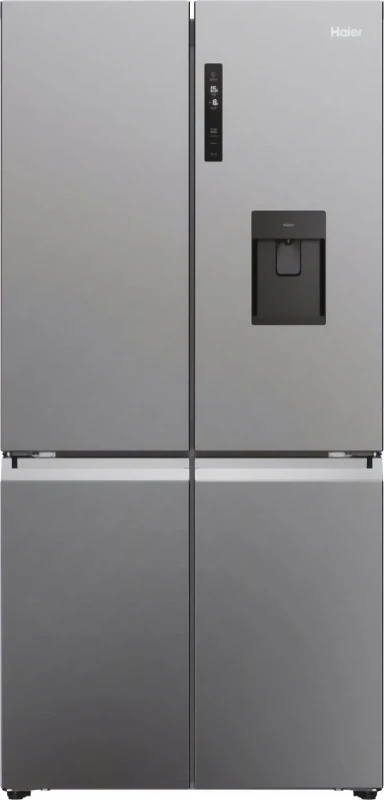 Image of Haier Cube 90 Series 5 HCR5919EHMP Plumbed Total No Frost American Fridge Freezer - Platinum Silver - E Rated