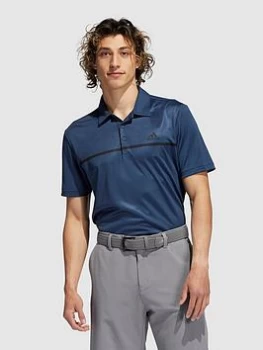 Image of adidas Golf Chest Print Polo - Navy, Size L, Men