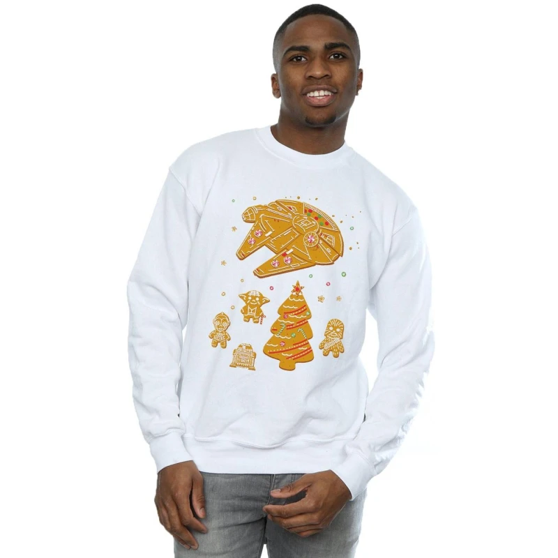 Image of Star Wars Star Wars Men Gingerbread Rebels Sweatshirt in White Size: Small White S Male 5059400521351