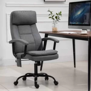 Image of Avondale Ergonomic Linen Massage Office Chair, Grey