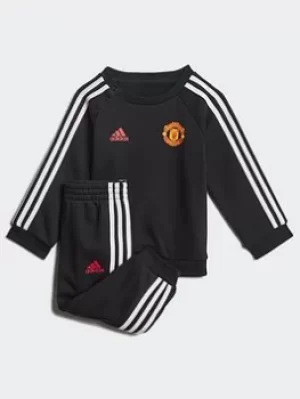 Image of adidas Manchester United 3-stripes Baby Jogger Set, Black, Size 3-6 Months