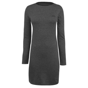 Image of Jack Wills Newtonmore Long Sleeve Ringer T-Shirt Mini Dress - Charcoal