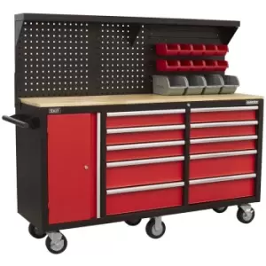 Image of Sealey AP6310 Mobile Workstation 10 Drawer with Backboard