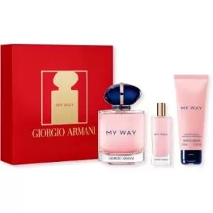 Image of Giorgio Armani My Way Gift Set 90ml Eau de Parfum + 15ml Eau de Parfum + 75ml Body Lotion