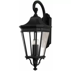 Image of Loops - Outdoor IP44 3 Bulb Wall Light Sconce Black LED E14 60W Bulb External d00671