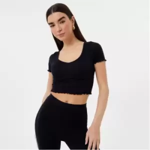 Image of Jack Wills Lettuce Hem Tee - Black