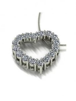 Image of Moissanite 9ct White Gold Lady Lynsey 1 Carat Eq Moissanite Heart Pendant Necklace, One Colour, Women