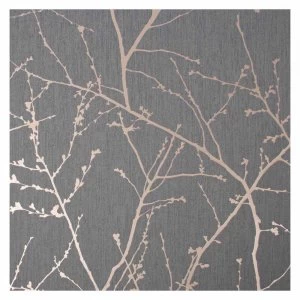 Image of Superfresco Easy Innocence Wallpaper Charcoal/ Copper Paper