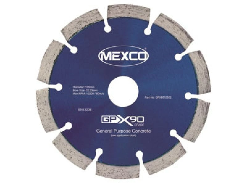 Image of Mexco Gpx9012522 Gpx90 Concrete Diamond Blade 125 X 22mm Mexgpx90125
