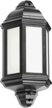 Image of KnightsBridge 230V IP54 LED Half Wall Lantern with Photocell Sensor - Black