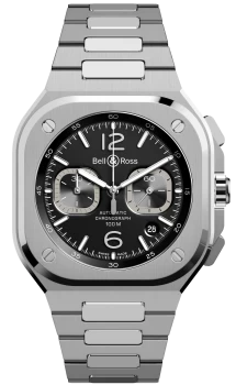 Image of Bell & Ross Watch BR 05 Chrono Black Steel Bracelet