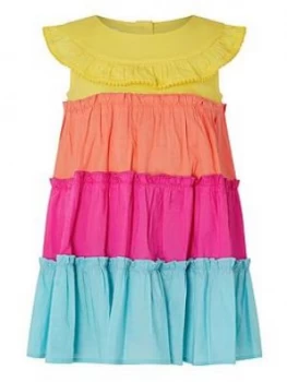 Image of Monsoon S.E.W. Baby Girls Colourblock Dress - Multi