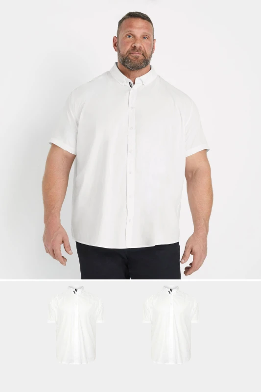 Image of BadRhino BadRhino Men 2 Pack Poplin Shirts in White Size: X-Large White 1XL Male 5063111857401