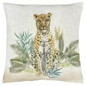 Image of Evans Lichfield Kenya Leopard Cushion Cover (One Size) (Cream)