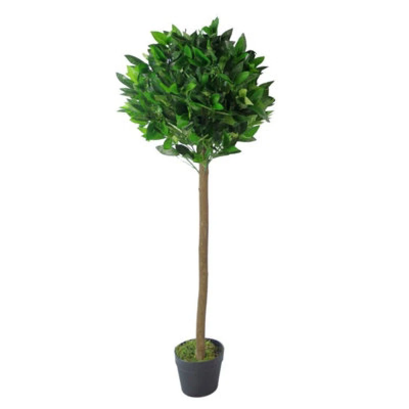 Image of Leaf 120cm Leaf Design UK Artificial Realistic Bay Laurel Topiary Ball Tree Green unisex