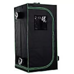 Image of Outsunny Hydroponic Grow Tent Outdoors Waterproof Black, Green 800 mm x 800 mm x 1600 mm