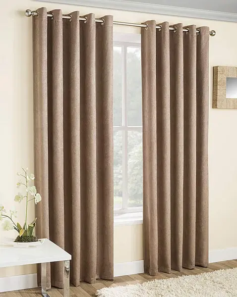 Image of JD Williams Vogue Light Filtering Eyelet Curtain Latte 229 x 183cm YK67841