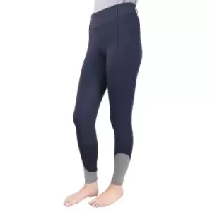 Image of Hy Sport Active Womens/Ladies Horse Riding Tights (XS) (Midnight Navy/Pencil Point Grey)