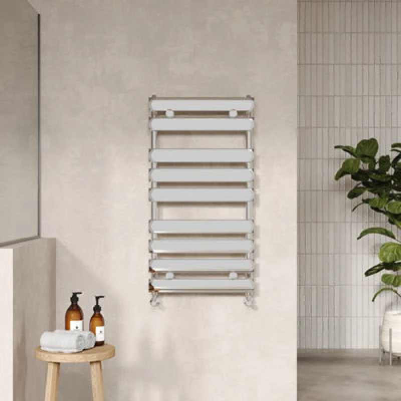 Image of HUDSON REED Nuie Piazza Flat Panel Heated Towel Rail 950mm H x 500mm W - Chrome HL382