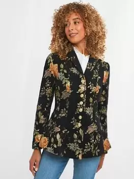 Image of Joe Browns Stand Out From The Crowd Jacket -black Floral, Black, Size 18, Women