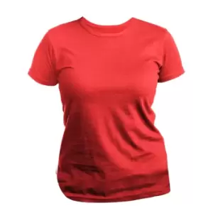 Image of Ladies/Womens Short Sleeve Slim Fit T-Shirt (British Made) (S) (Red)