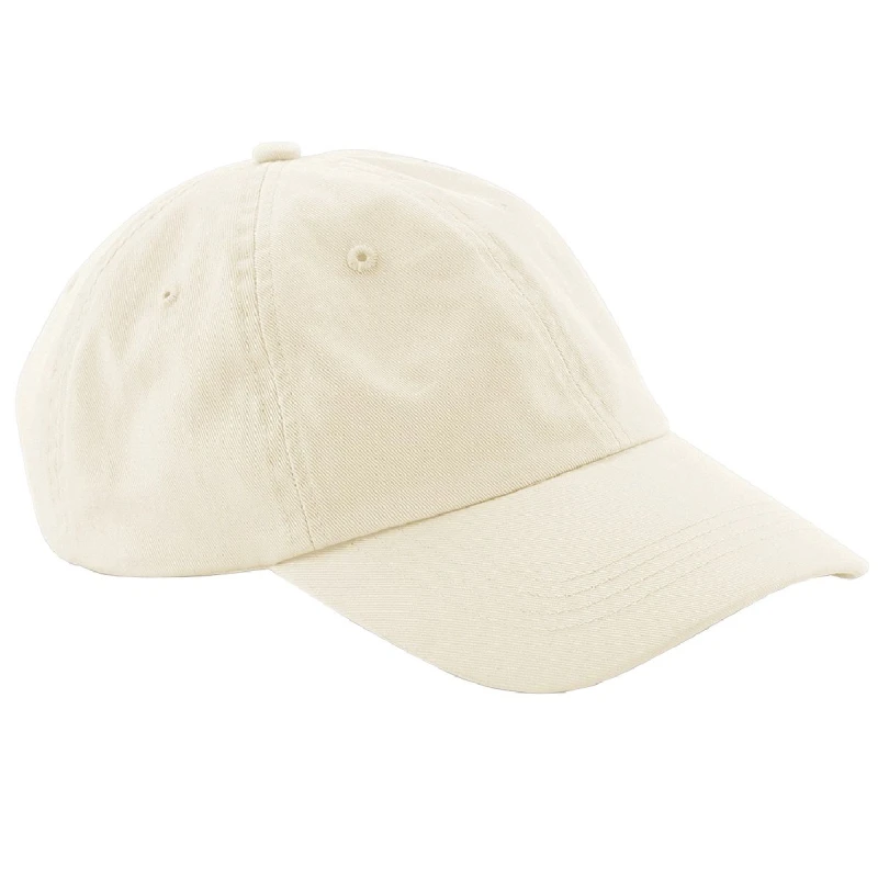 Image of Beechfield Beechfield Men Low Profile 6 Panel Dad Cap in Beige Beige One Size Male 5057520206417
